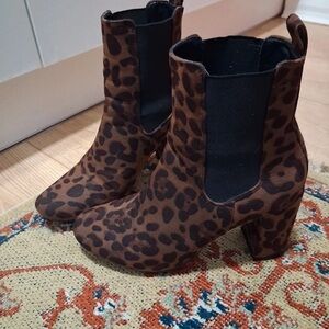 New Look Brown Leopard Heeled Boots